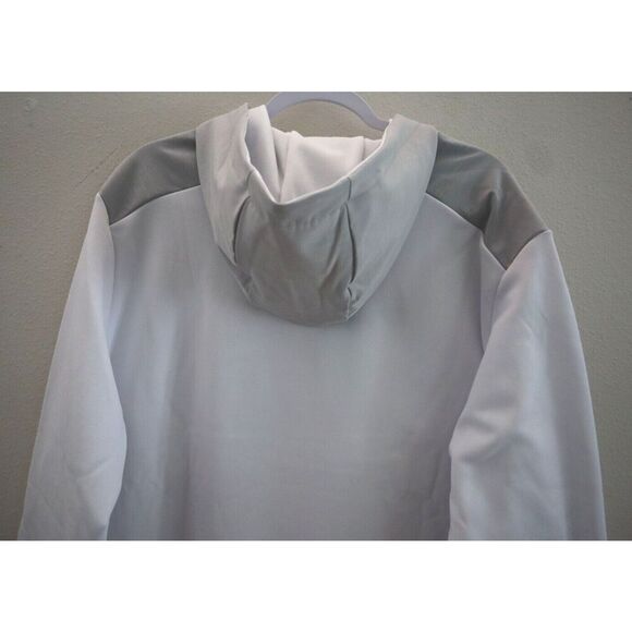 Adidas HZ3210 Men's Sz 2XL White/Gray Textured Fleece Anorak Golf Jacket - Picture 7 of 16